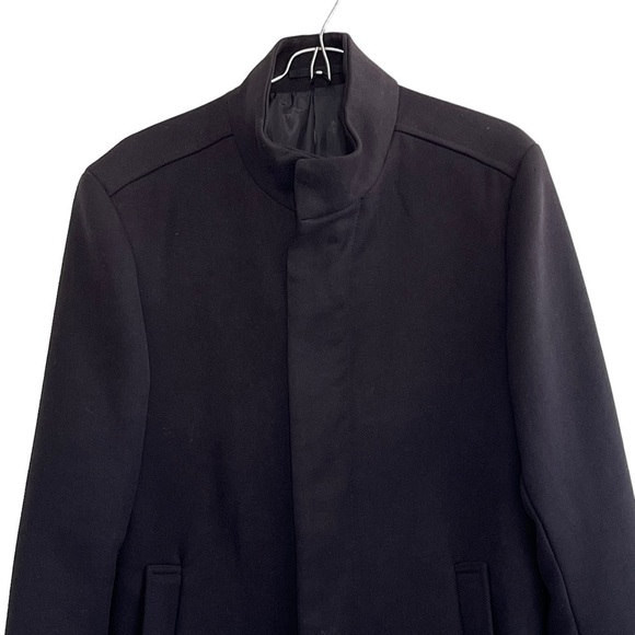 H&M Black Twill Coat Trench Jacket - Picture 2 of 8